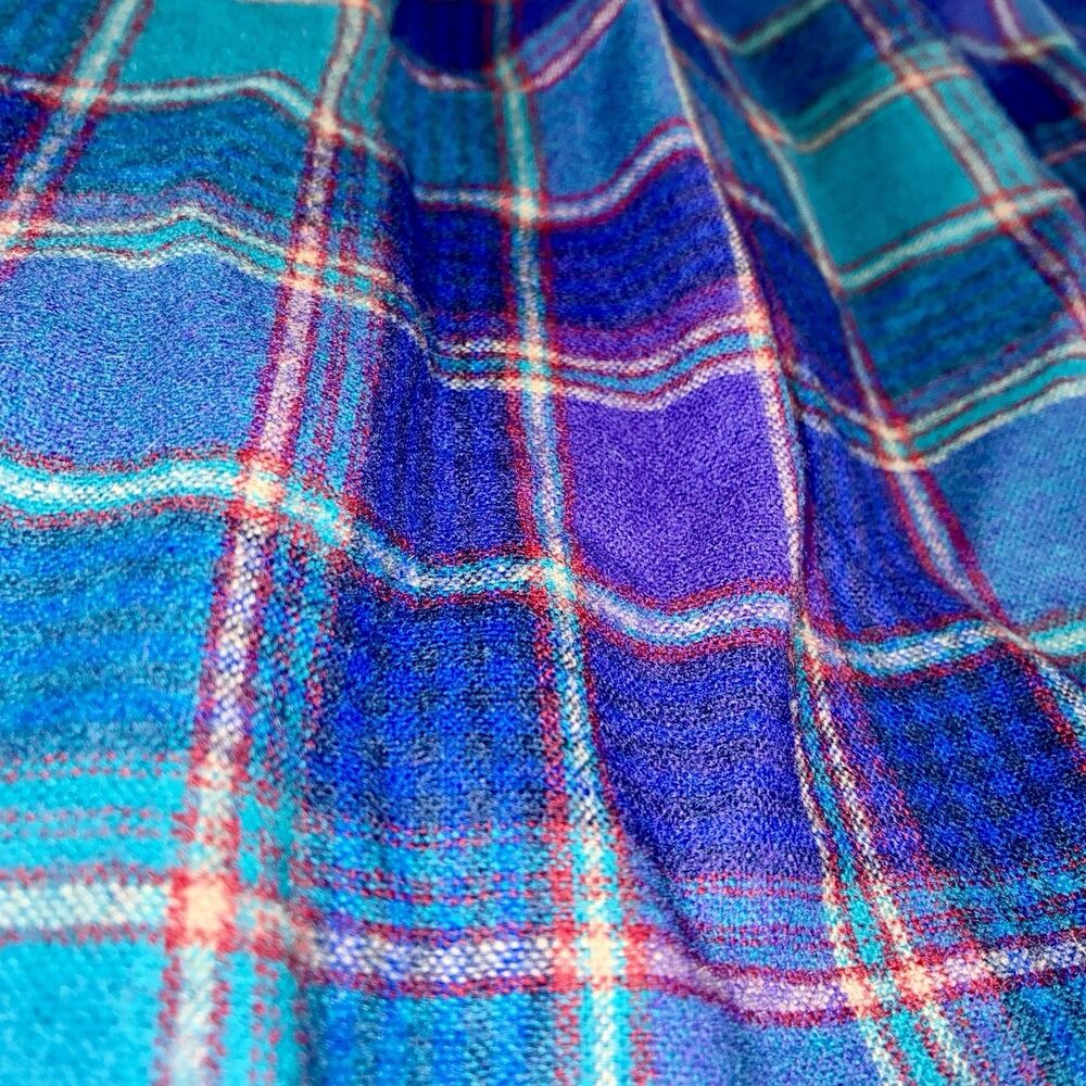 NWT 1964 Pendleton 10 100% Wool Skirt Pleated Plaid Midi Deadstock Jewel Tones